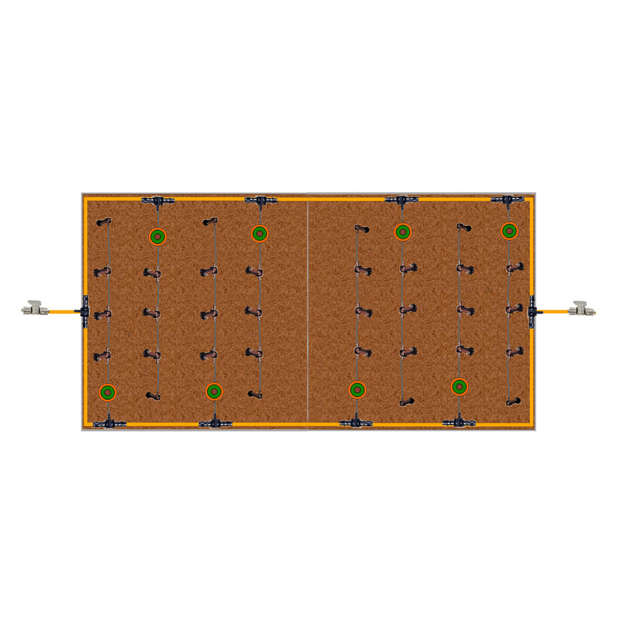 4' x 8' Living Soil Bed + Double Trellis Fittings + Steensland Blumat Kit 2